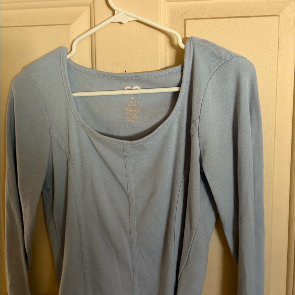 SO Gray Long Sleeve Fitted Bodysuit